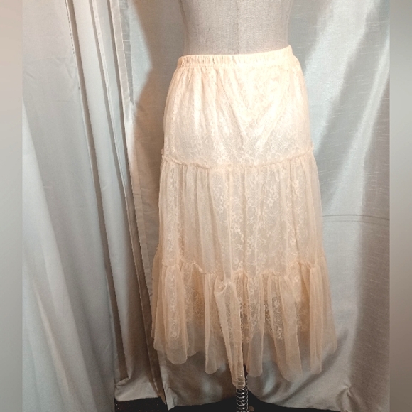 Melady Lace Midi Dress Set: Shein Tank Top+ Camisole & Layered Skirt, Lght Tan,S - Picture 14 of 16